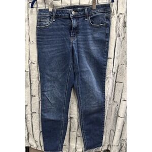 Old Navy Womens 6 Mid Rise Super Skinny Jeans Blue Dark Wash Rockstar